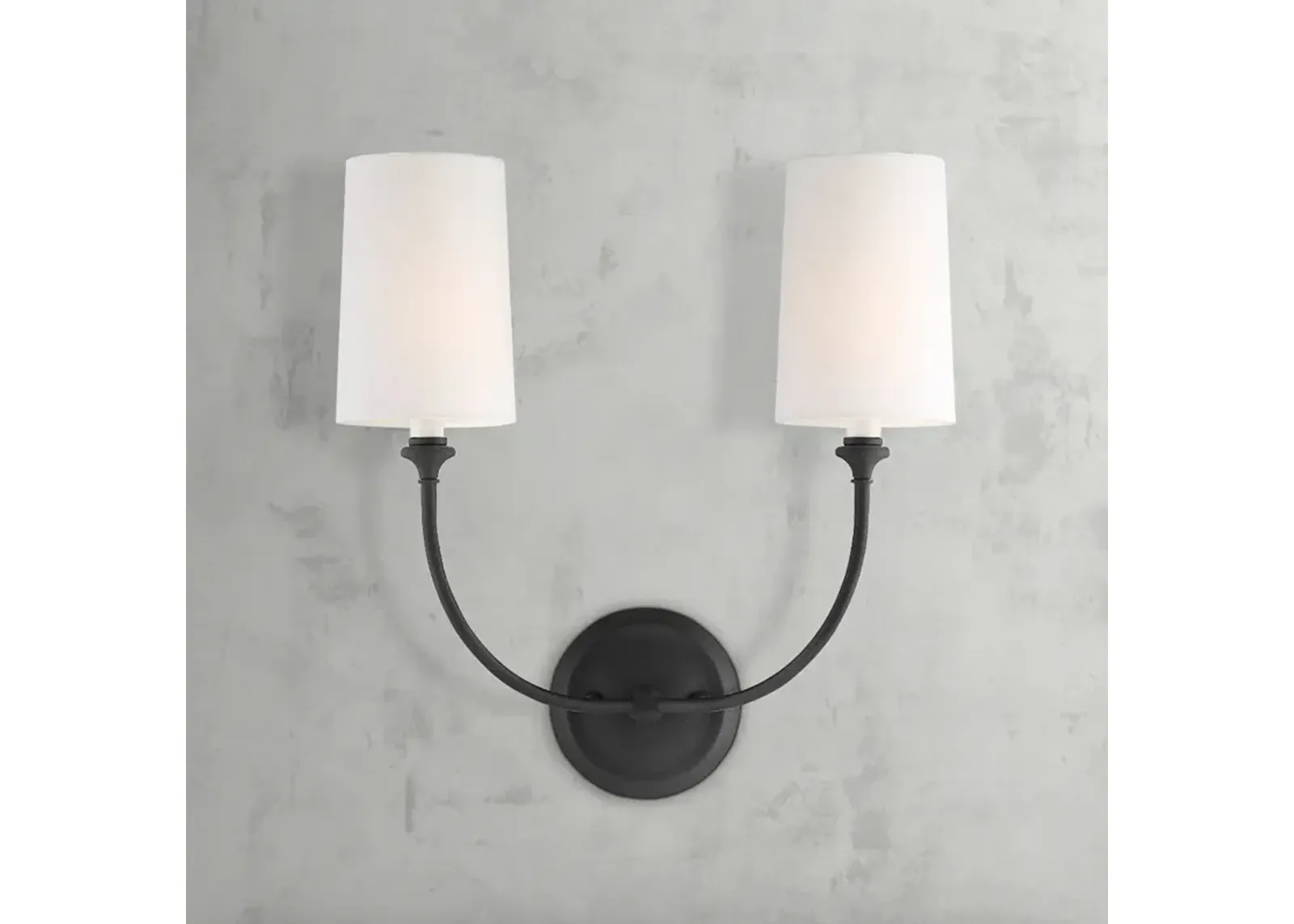 Crystorama Sylvan 15 1/2" Wide Black 2-Light Wall Sconce