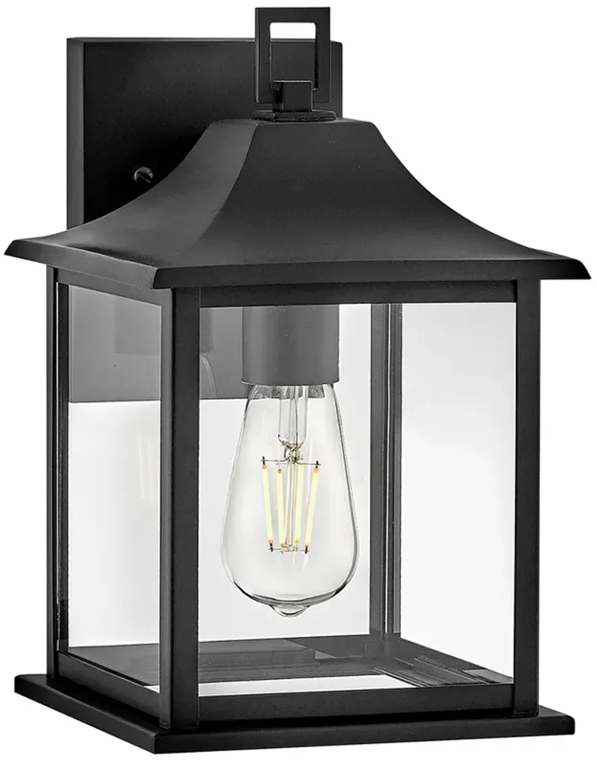 Hinkley Nolan 12" High Black and Clear Glass Outdoor Wall Lantern