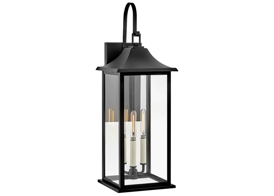 Lark Outdoor Large Wall Mount Lantern Black