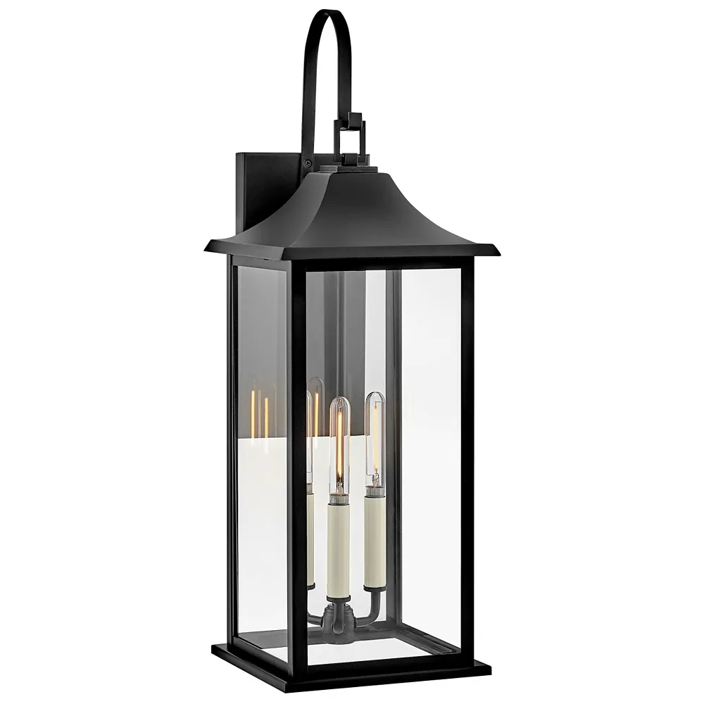 Lark Outdoor Large Wall Mount Lantern Black