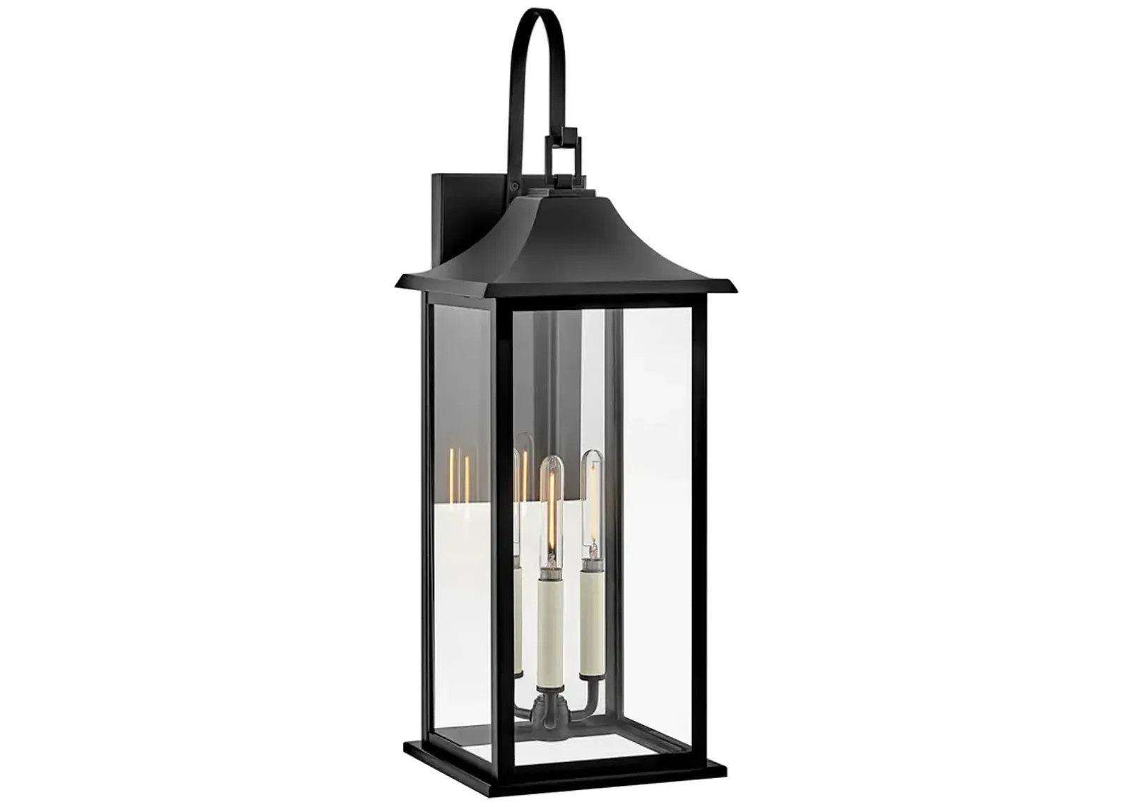 Lark Outdoor Large Wall Mount Lantern Black