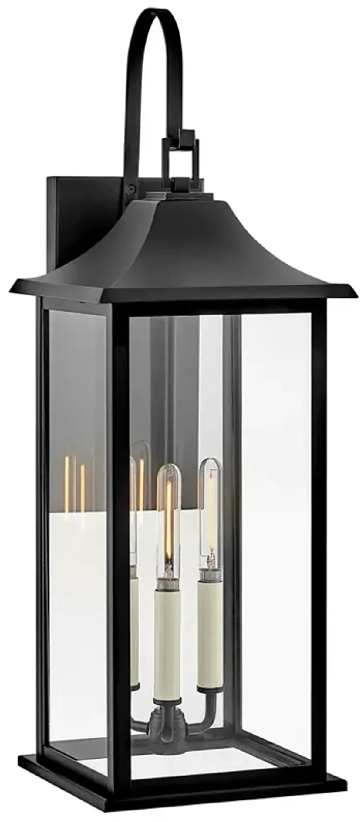 Lark Outdoor Large Wall Mount Lantern Black