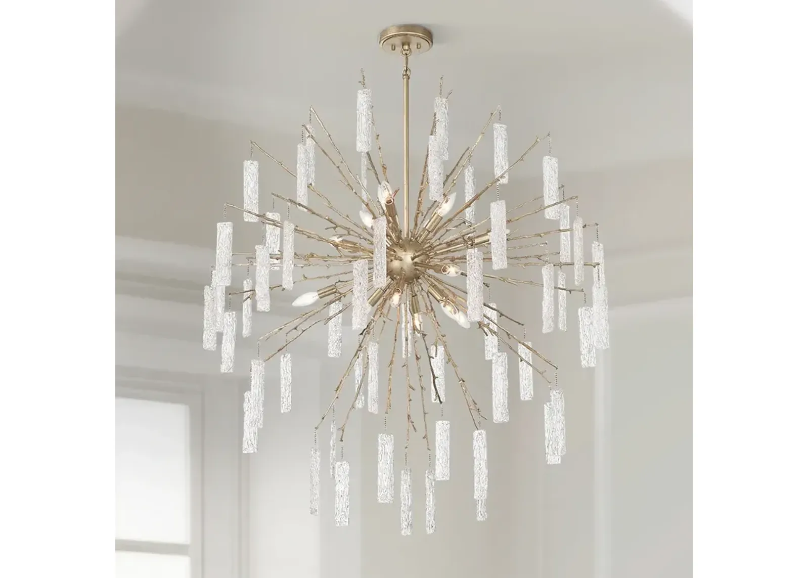 Possini Euro Madeleine 40" Wide Brass 14-Light Rain Chandelier