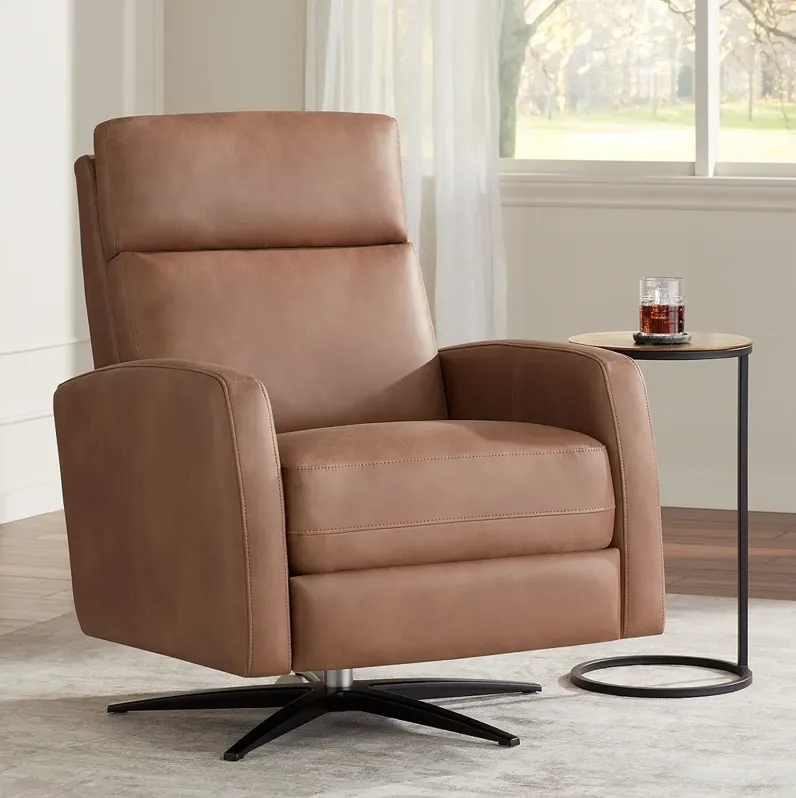 Conan Teramo Saddle Faux Leather Pedestal Recliner