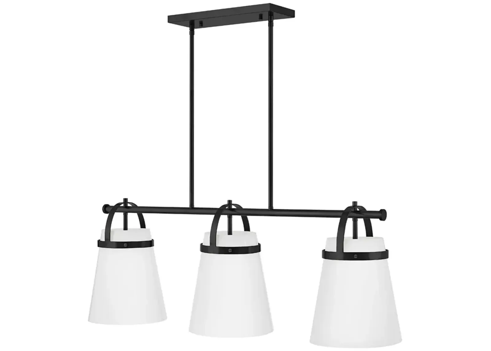 Lark Tori Chandelier Large Three Light Linear Chandelier Black