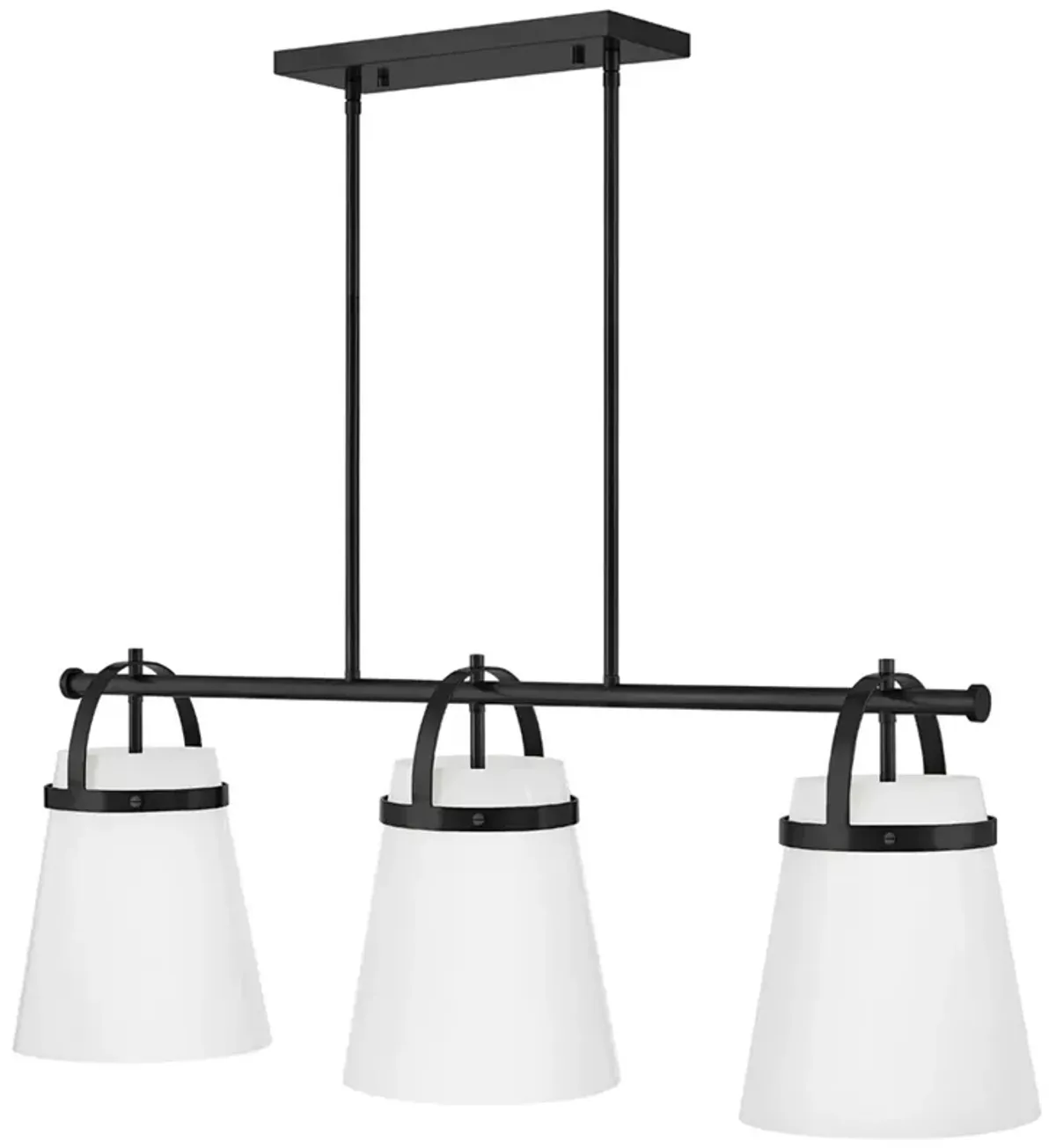 Lark Tori Chandelier Large Three Light Linear Chandelier Black