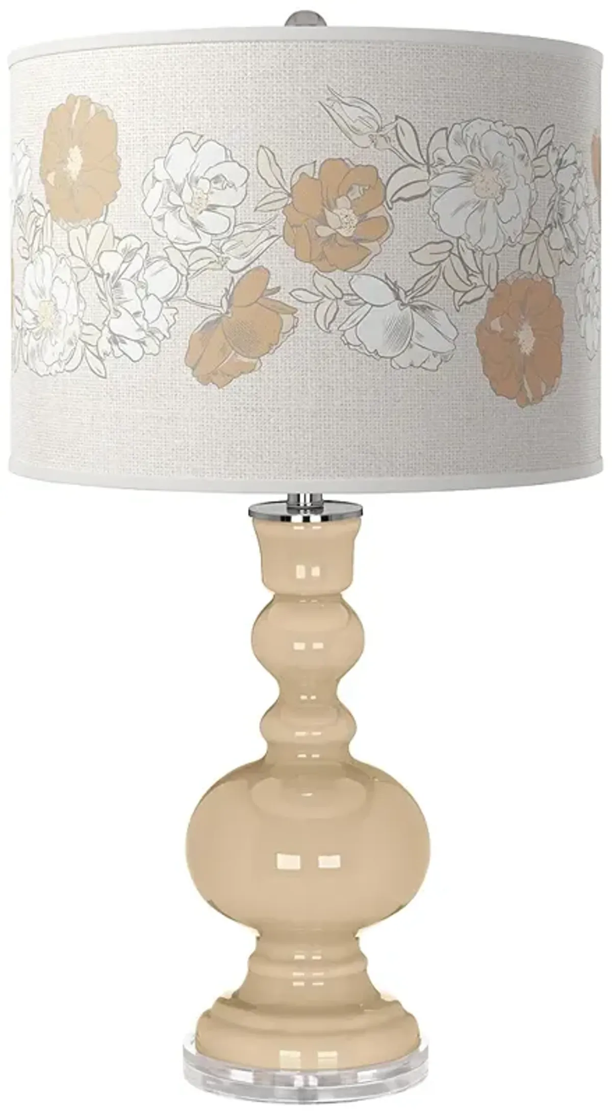 Color Plus Apothecary 30" Rose Bouquet Colonial Tan Table Lamp