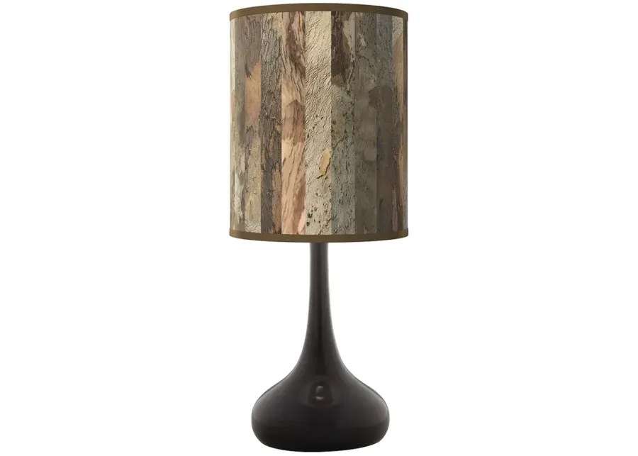 Giclee Glow Black Droplet 23 1/2" Paper Bark Shade Table Lamp