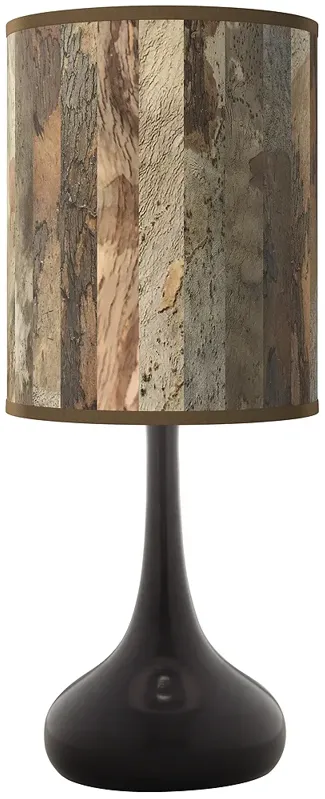 Giclee Glow Black Droplet 23 1/2" Paper Bark Shade Table Lamp