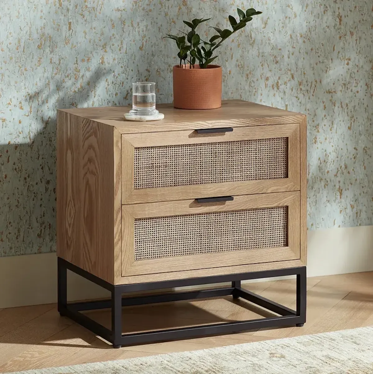 Delano 21 3/4" Wide Natural Wood 2-Drawer Cabinet