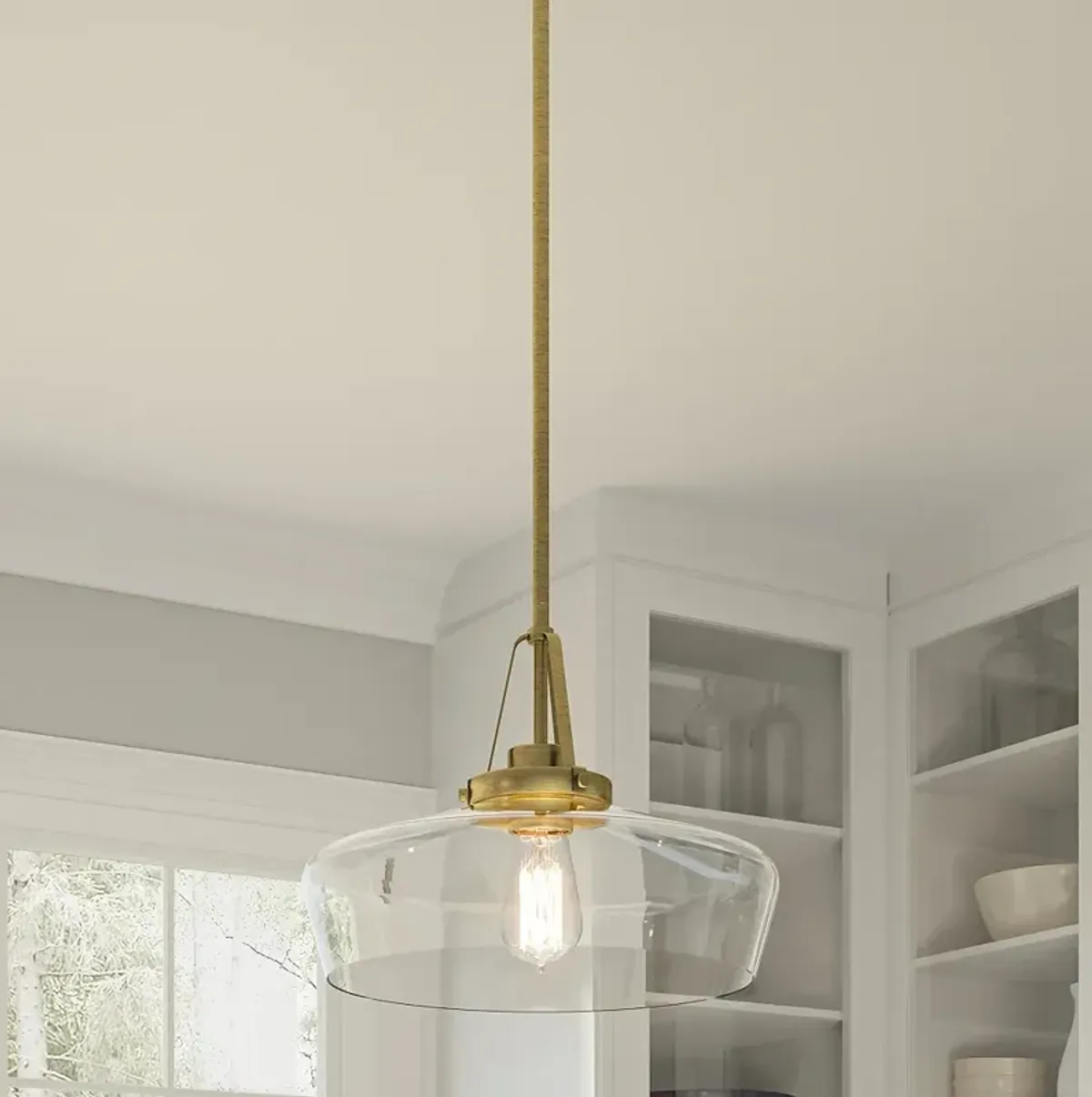 Haven 1-Light Aged Brass Pendant