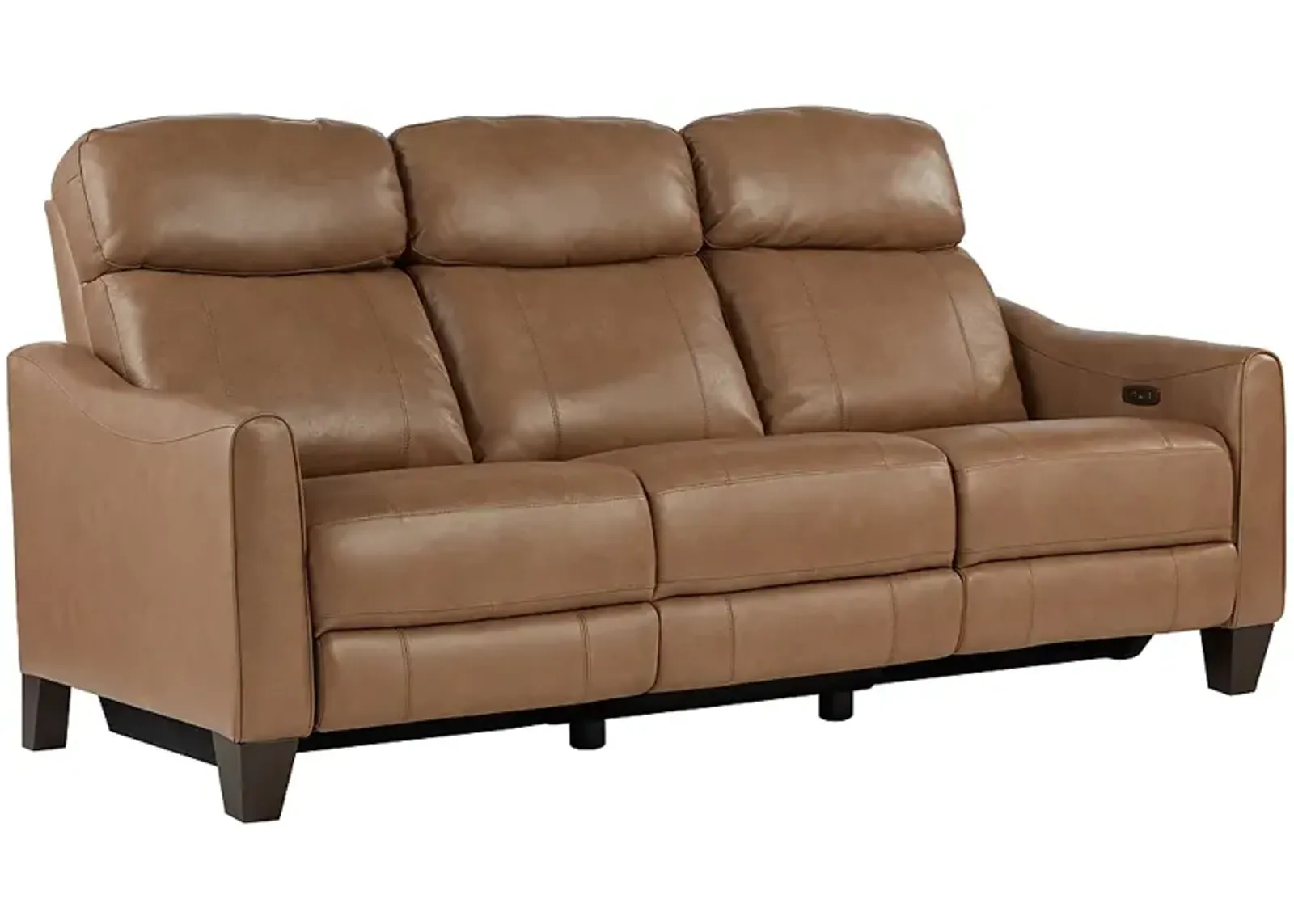 Brennan Livorno Saddle Leather 2-Recliner Power Sofa