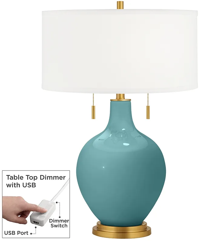 Reflecting Pool Toby Brass Accents Table Lamp with Dimmer