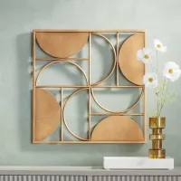 Demiluna 24 1/2" Square Shiny Brushed Gold Wall Plaque