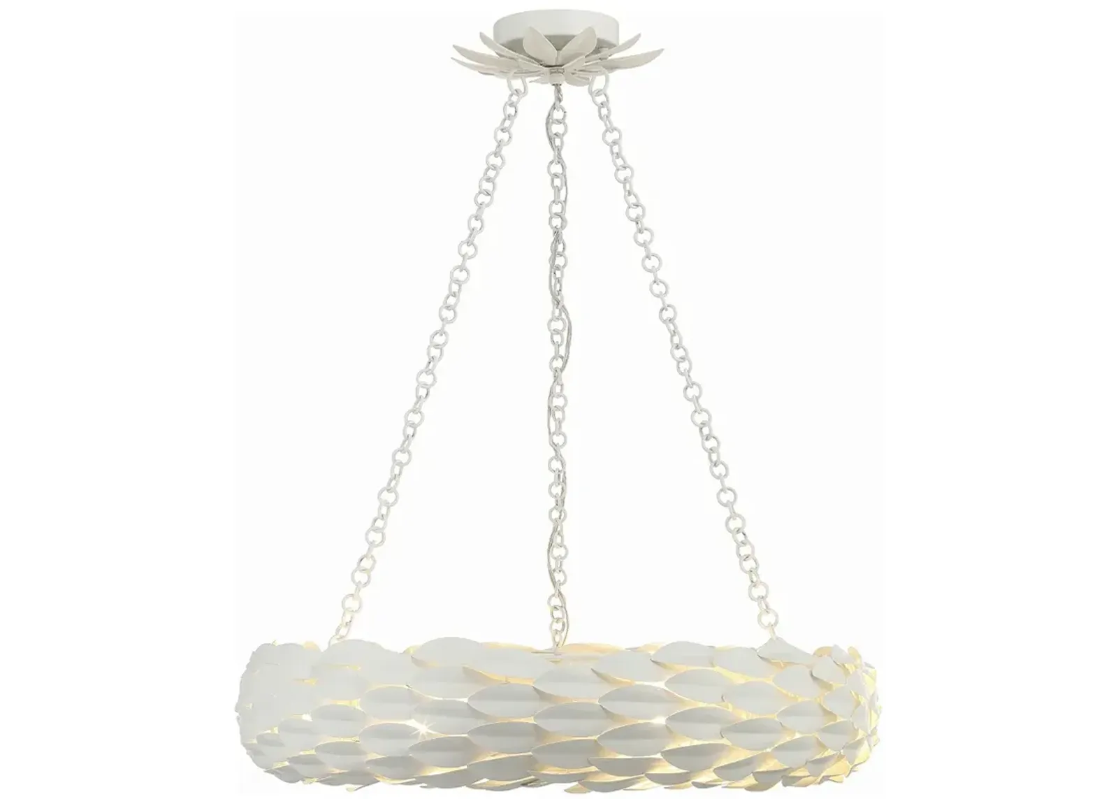 Broche 6 Light Matte White Pendant