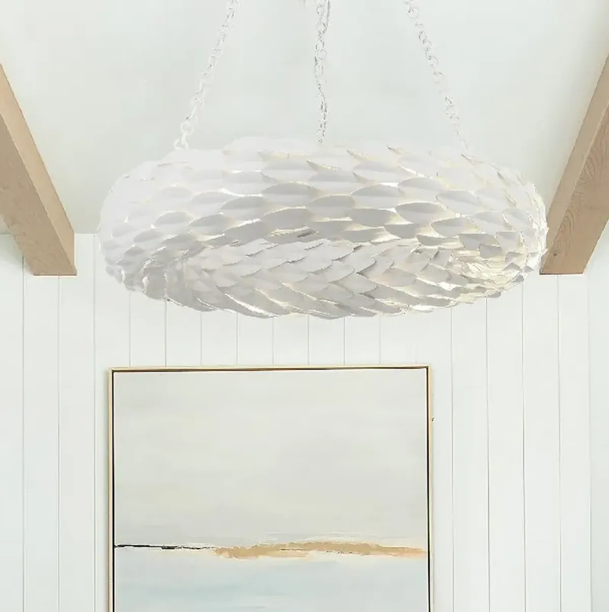 Broche 6 Light Matte White Pendant