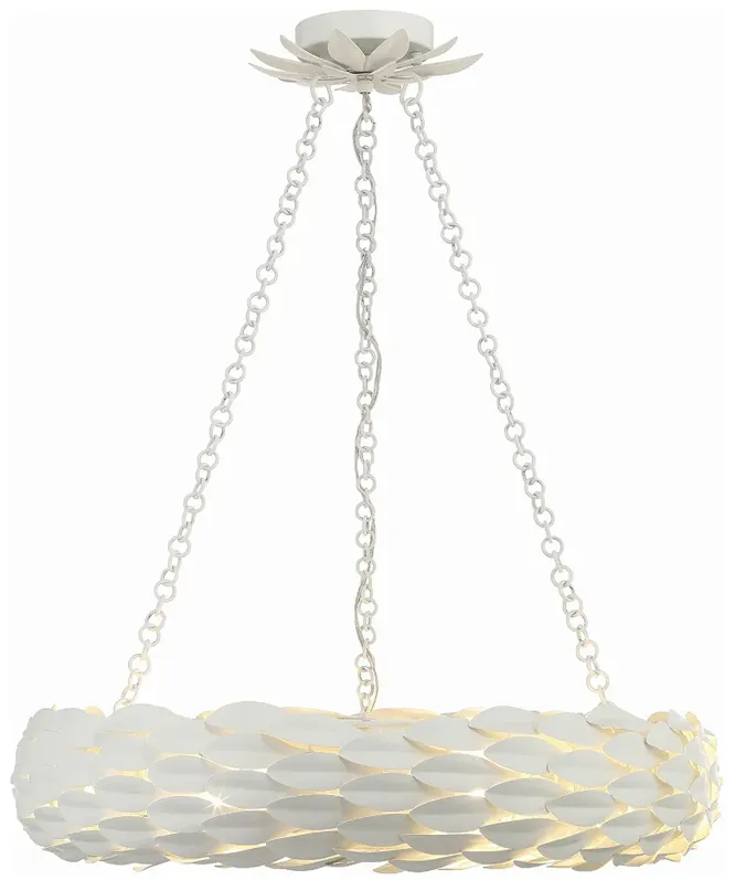 Broche 6 Light Matte White Pendant