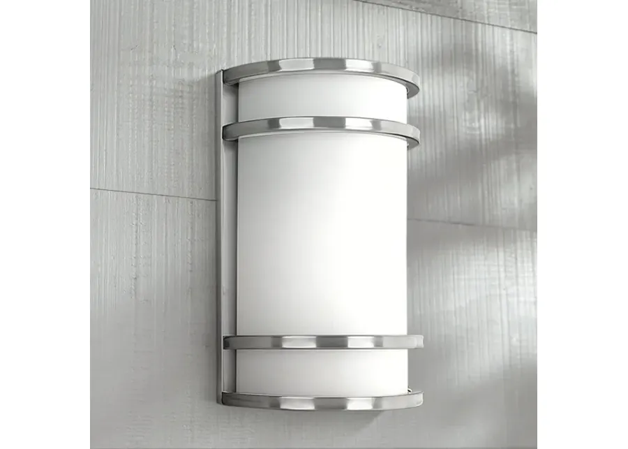 Bay View Collection 12" High Steel Finish Outdoor Wall Light