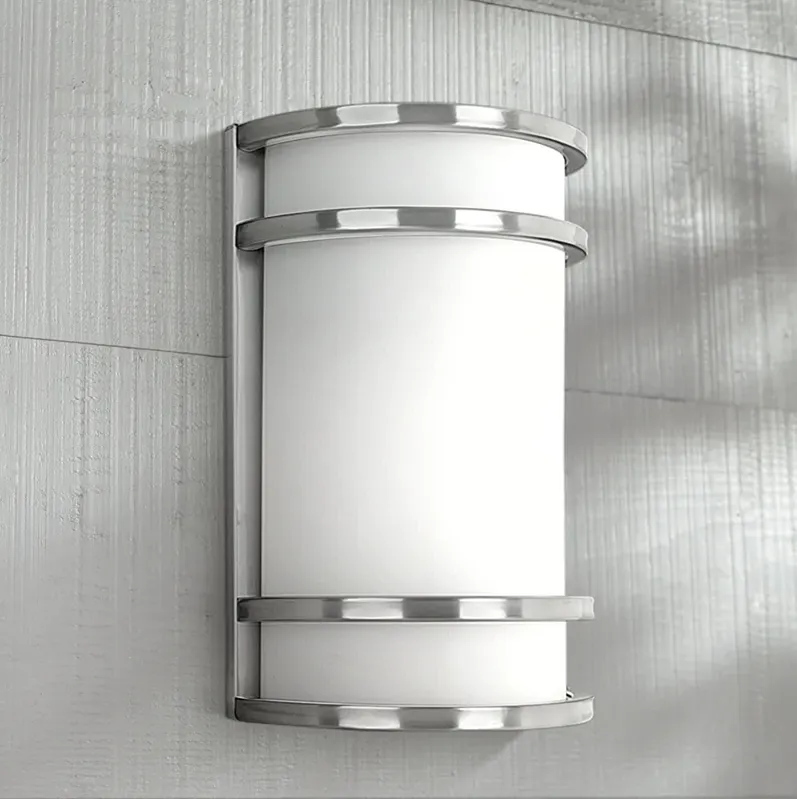 Bay View Collection 12" High Steel Finish Outdoor Wall Light