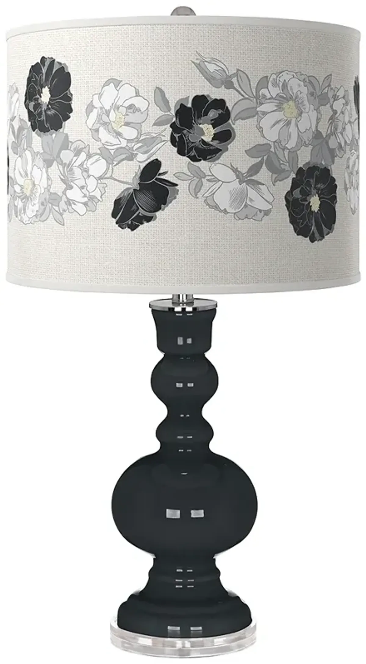 Black of Night Rose Bouquet Apothecary Table Lamp