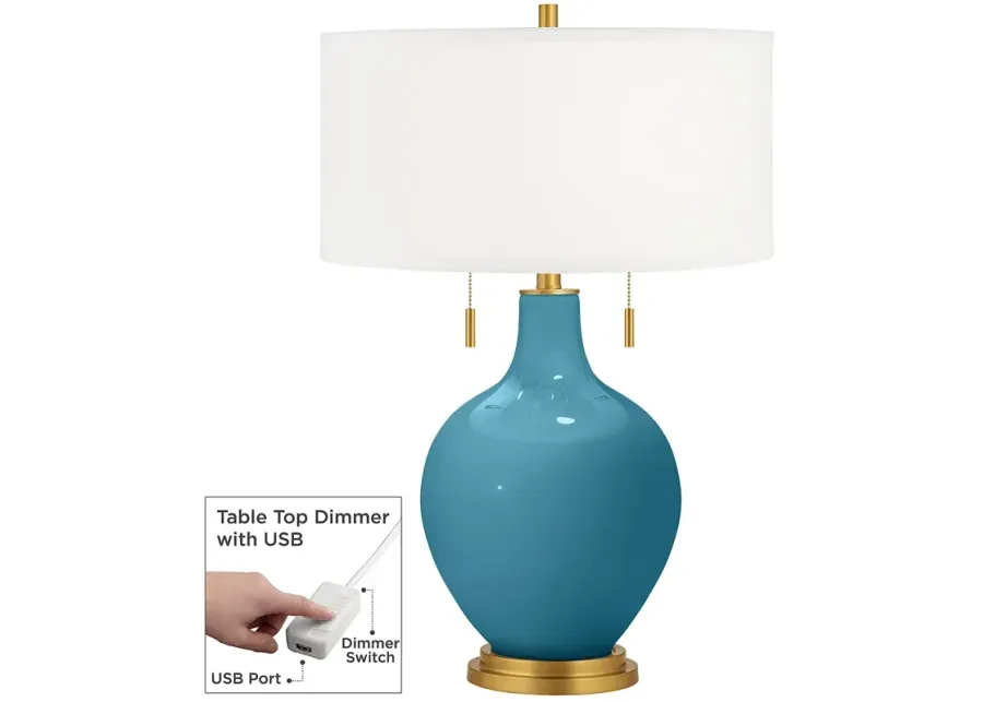 Great Falls Toby Brass Accents Table Lamp with Dimmer