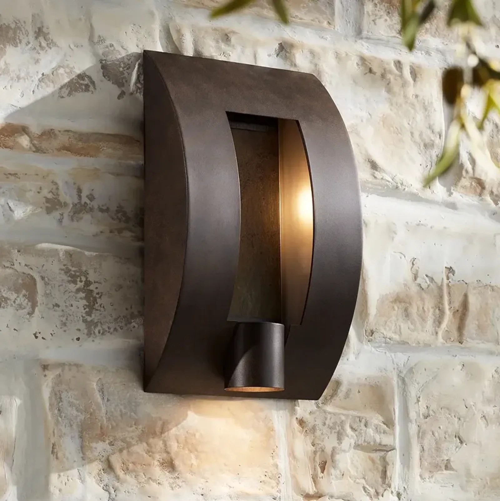 Franklin Iron Framed Slate 16" Bronze and Stone Outdoor Wall Light