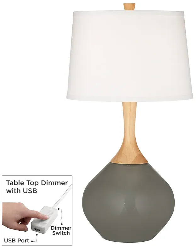 Gauntlet Gray Wexler Table Lamp with Dimmer