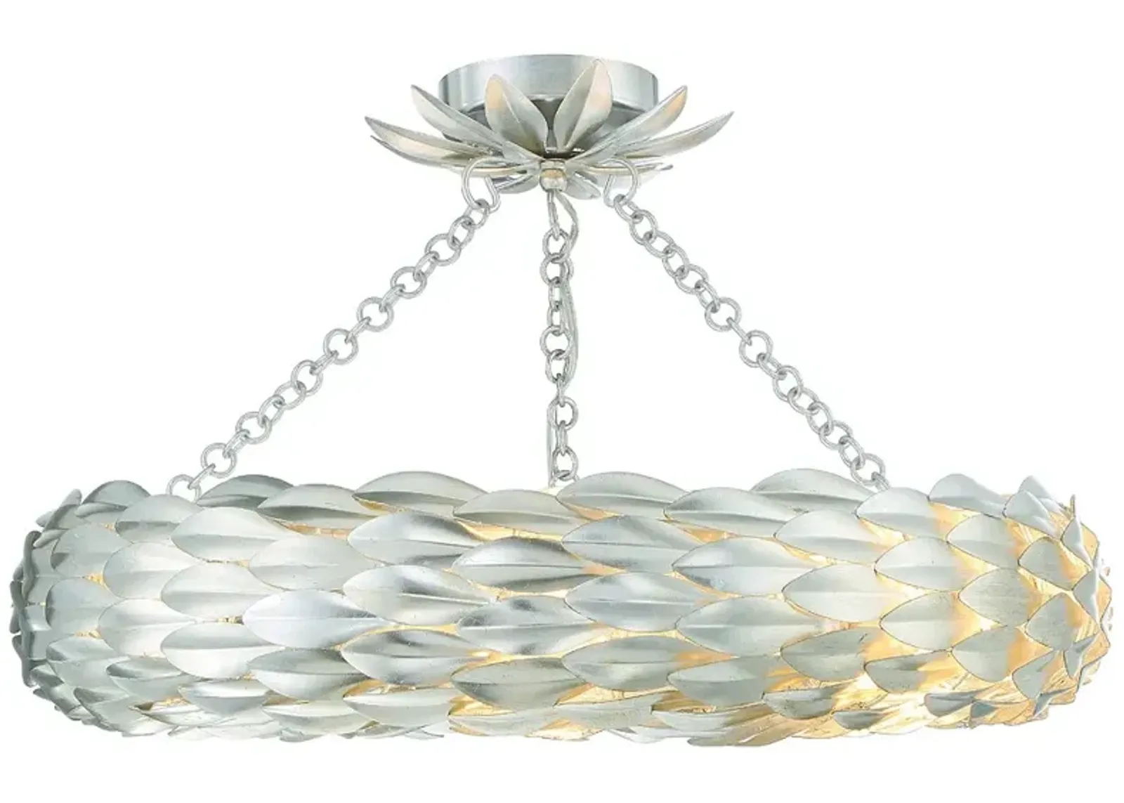 Broche 6 Light Antique Silver Ceiling Mount