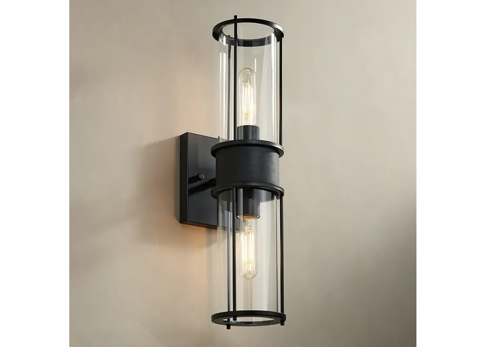 Possini Euro Miranda 19 1/2" High Black 2-Light Wall Sconce