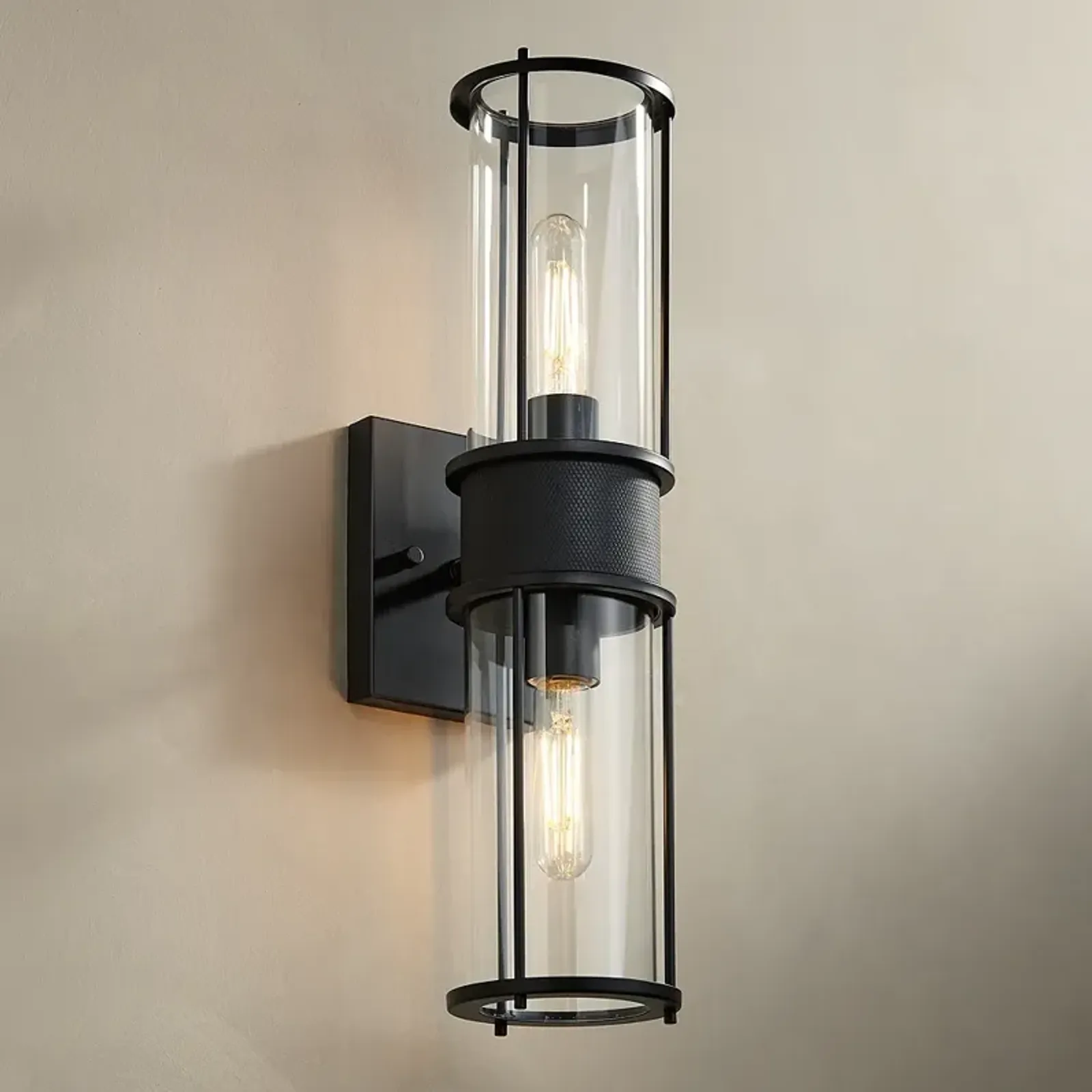 Possini Euro Miranda 19 1/2" High Black 2-Light Wall Sconce