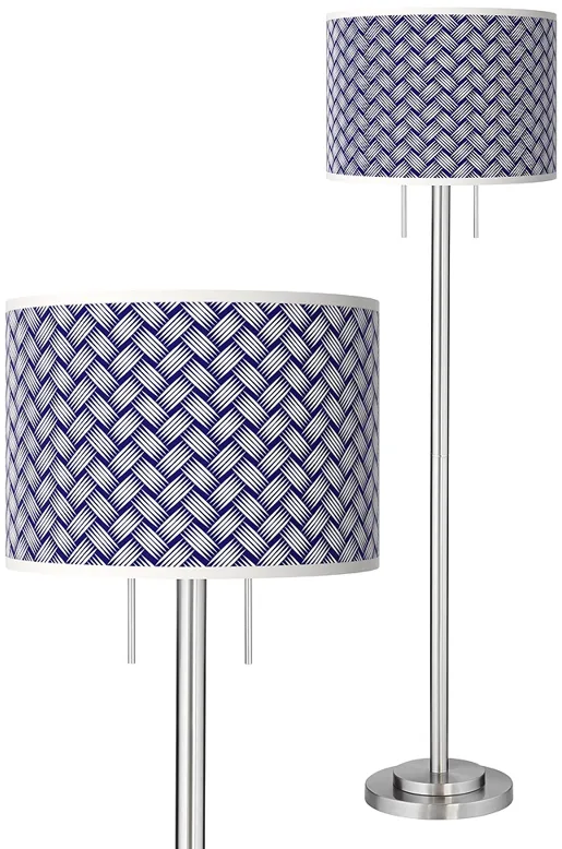 Color Weave Giclee Brushed Nickel Garth Floor Lamp