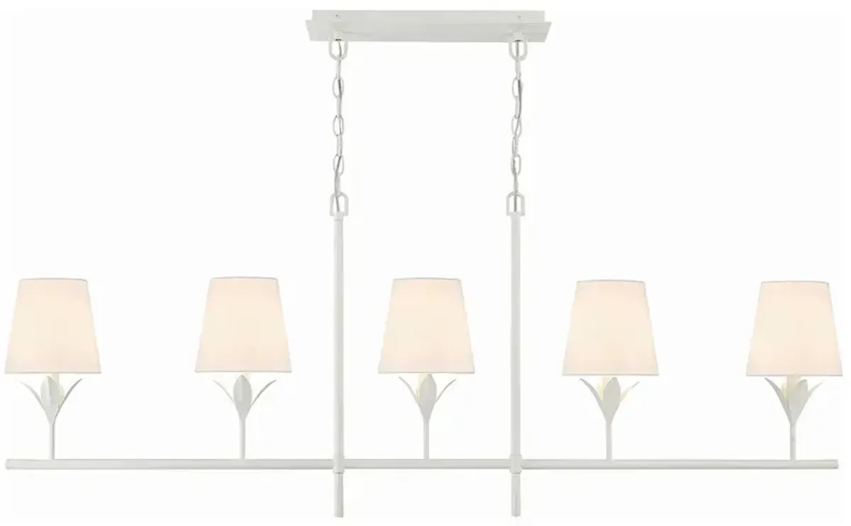 Crystorama Broche 53 1/2" Wide 5-Light Matte White Chandelier