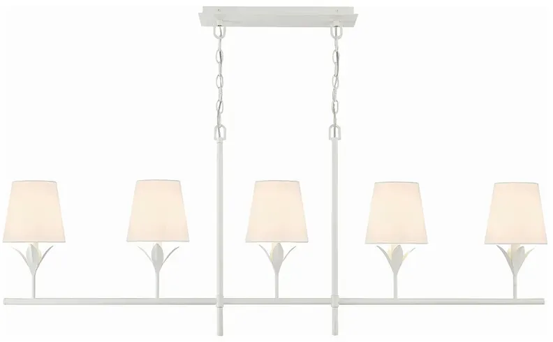 Broche 5 Light Matte White Chandelier