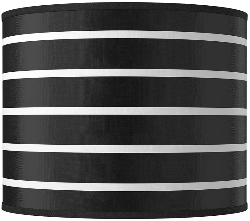 Bold Black Stripe Giclee Round Drum Lamp Shade 14x14x11 (Spider)