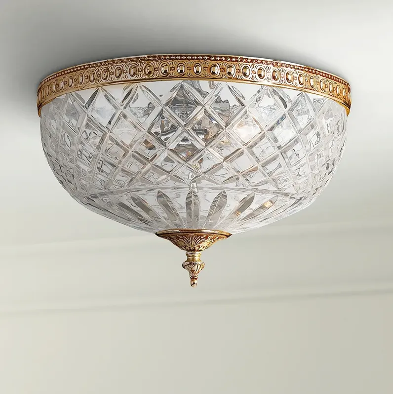 Crystorama Ceiling Mount 8" Wide Olde Brass Ceiling Light