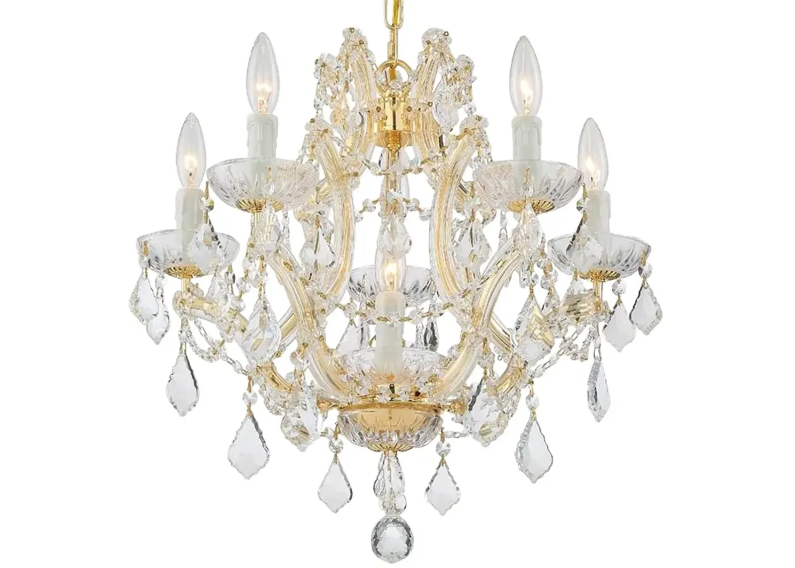 Crystorama Maria Theresa 20" Wide Gold 6-Light Crystal Chandelier