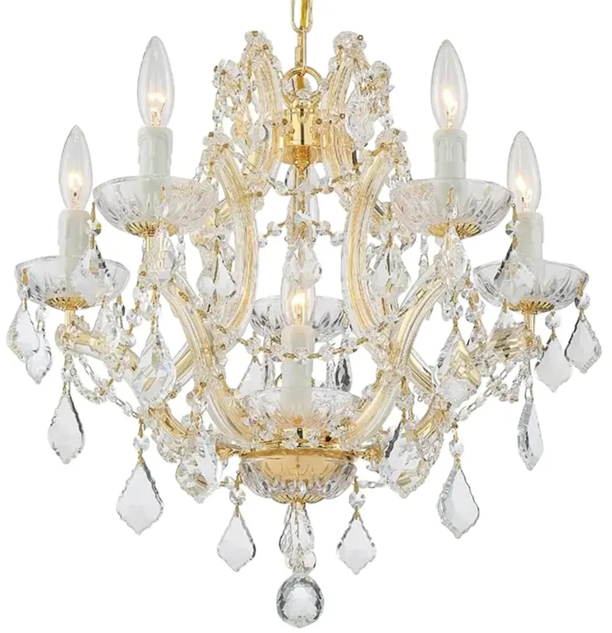 Crystorama Maria Theresa 20" Wide Gold 6-Light Crystal Chandelier