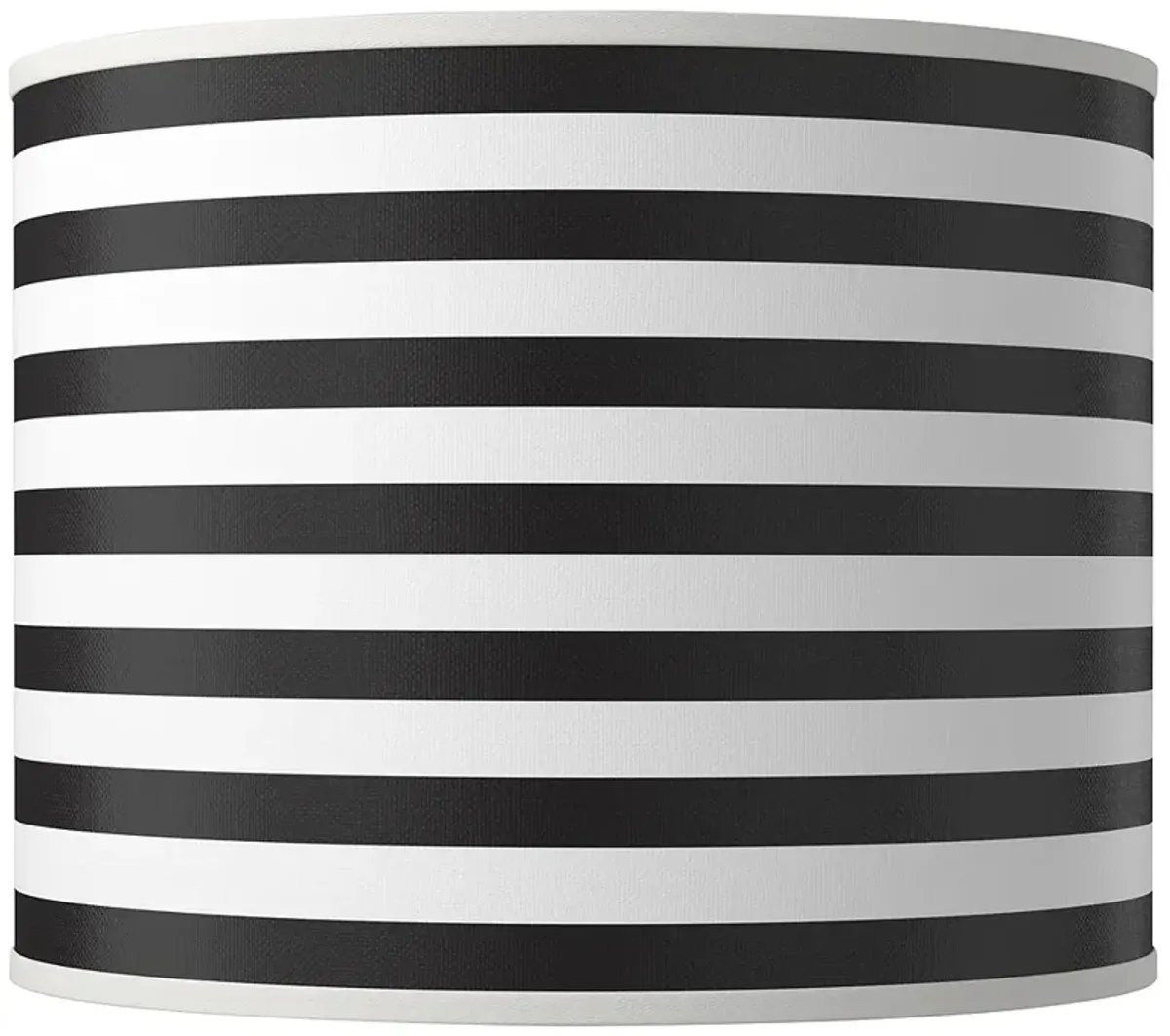 Black Horizontal Stripe Giclee Round Drum Lamp Shade 14x14x11 (Spider)