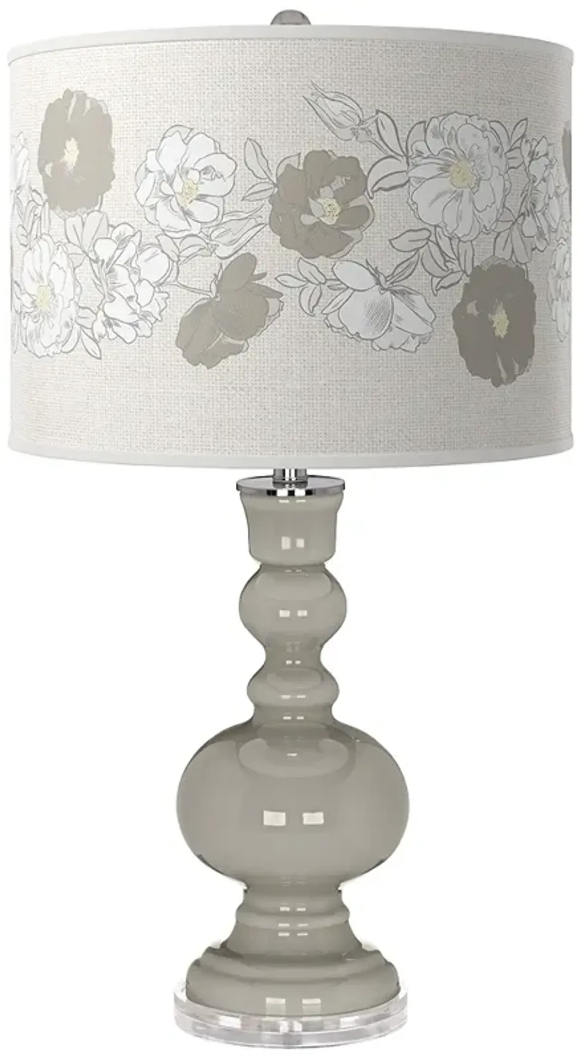 Requisite Gray Rose Bouquet Apothecary Table Lamp
