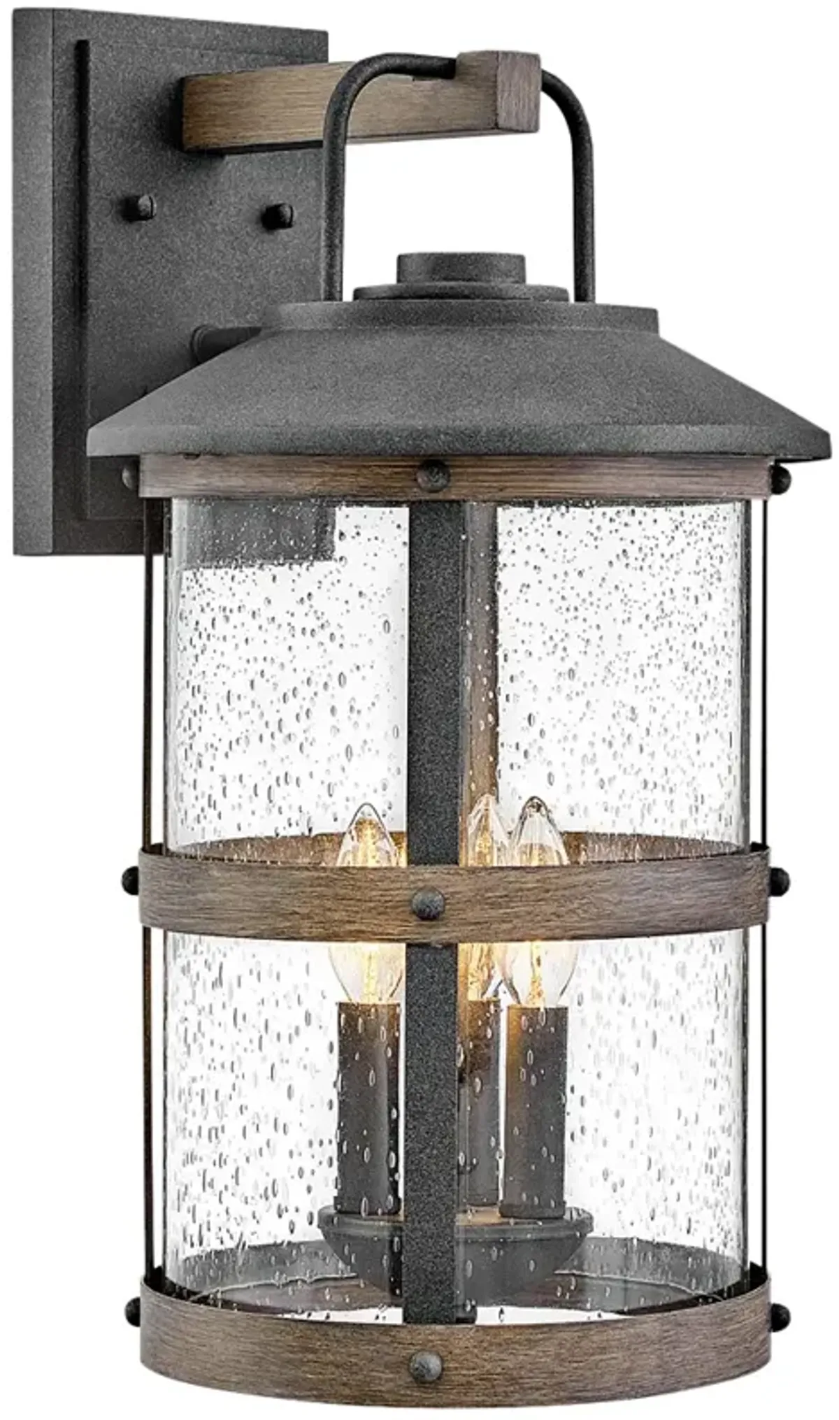 Lakehouse 19 3/4"H Aged Zinc 3-Light LED Outdoor Wall Light