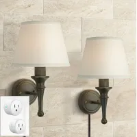 Braidy Bronze Plug-In Wall Sconces Set of 2 w/ Smart Socket