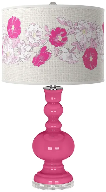 Blossom Pink Rose Bouquet Apothecary Table Lamp