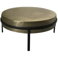 Crestview Collection Hudson Textured Brass Cocktail Table
