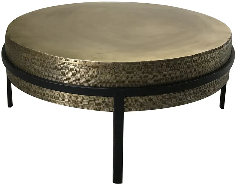 Crestview Collection Hudson Textured Brass Cocktail Table