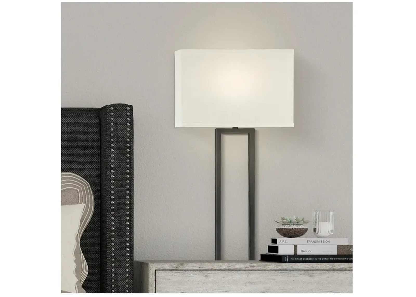 Possini Euro Portico 36 3/4" High Black Metal Plug-In Wall Lamp