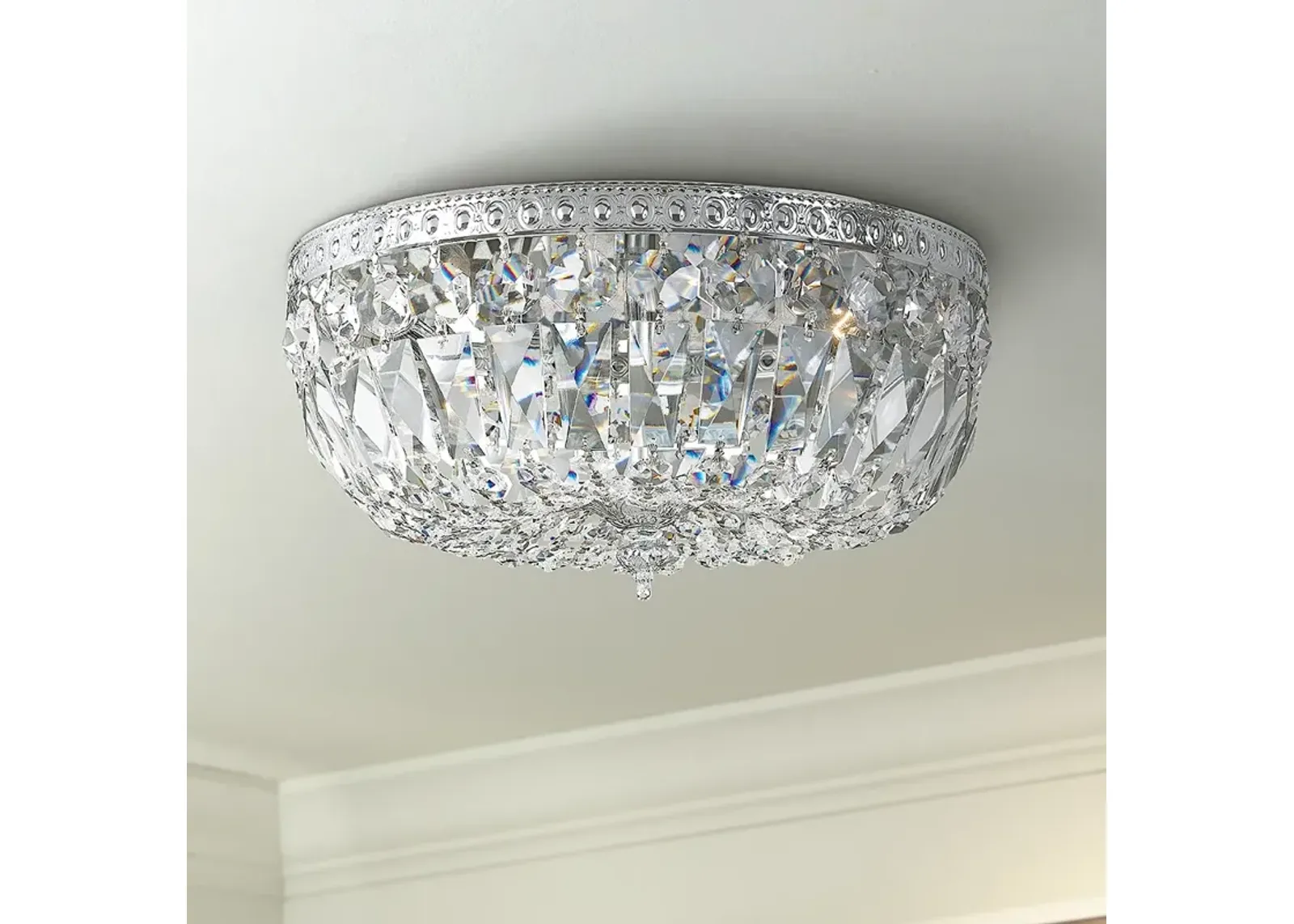 Crystorama Ceiling Mount 16" Wide Chrome 3-Light Ceiling Light