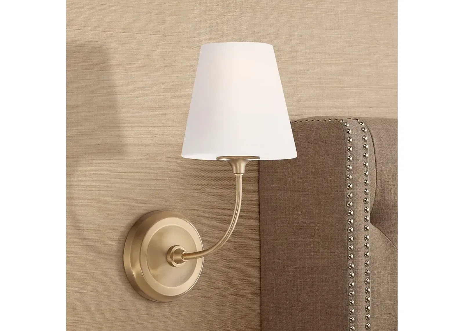 Crystorama Sylvan 13 3/4" Vibrant Gold White Glass Shade Wall Sconce