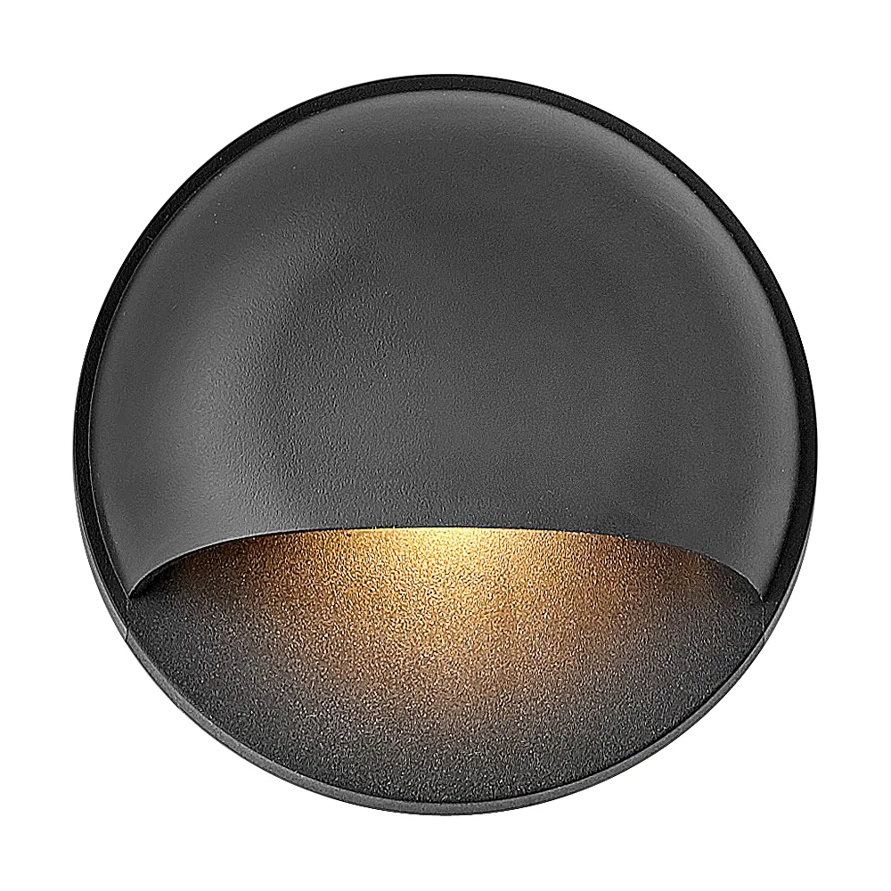 Hinkley Nuvi 3" High Round Black LED Outdoor Deck Sconce