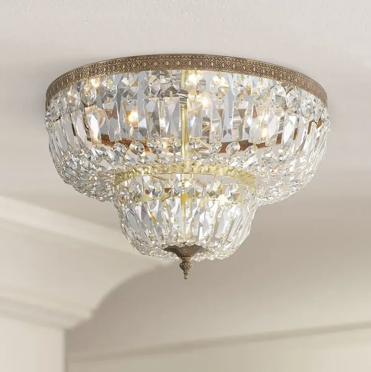 Crystorama Everly 18" Wide Olde Brass Ceiling Light