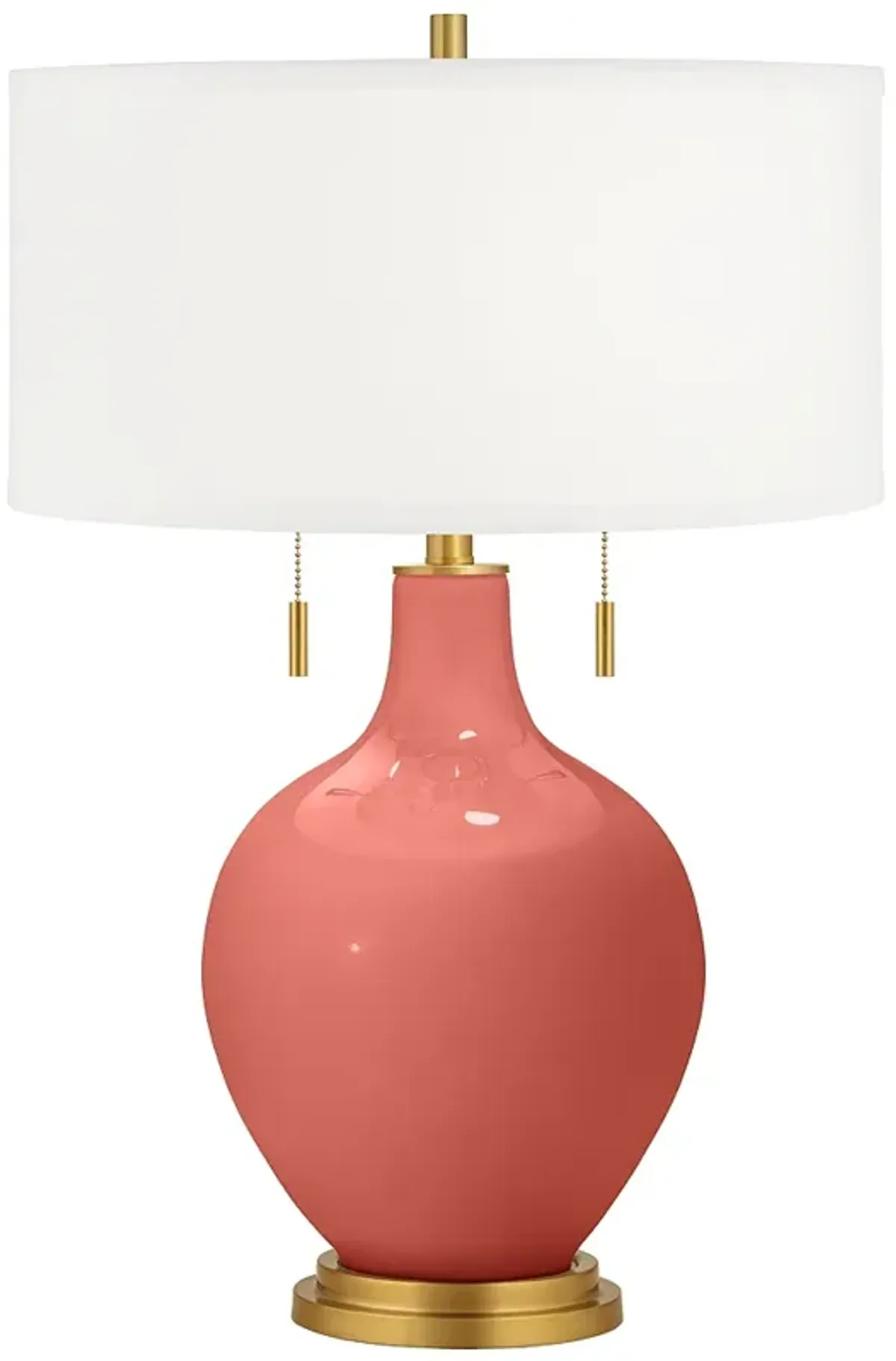 Color Plus Toby Brass 28" High Pink Coral Reef Table Lamp